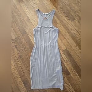 ALEXANDER WANG Gray Sleeveless Jersey Dress Sz S Keyhole Backless Bodycon Dress